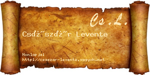 Császár Levente névjegykártya